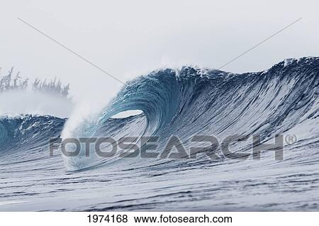 Hawaii, Oahu, Pipeline, Wave Breaking. View Large Photo Image Stock Photo - Hawaii, Oahu, Pipeline, Wave Breaking.. Fotosearch