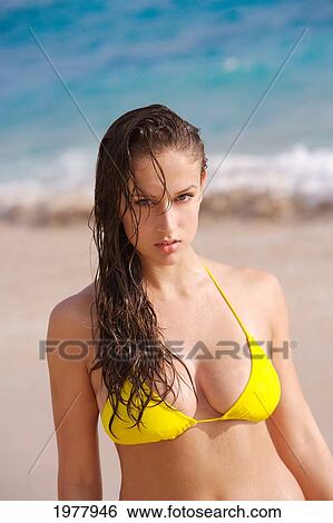 Stock Photograph - Hawaii, Oahu, Sexy Girl On The Beach.. Fotosearch