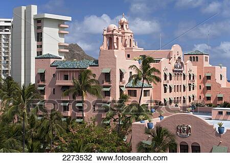 Hawaii, Oahu, The Historic Royal Hawaiian Hotel In Waikiki. Editorial Use Only. View Large Photo Image Stock Image - Hawaii, Oahu, The Historic Royal Hawaiian Hotel In Waikiki. Editorial Use Only.. Fotosearch