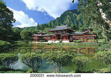 Hawaii, Oahu, Valley Of The Temples By Ko'olau Mountains, Clear Blue Sky, Reflections C1551 View Large Photo Image Stock Image - Hawaii, Oahu, Valley Of The Temples By Ko'olau Mountains, Clear Blue Sky, Reflections C1551. Fotosearch