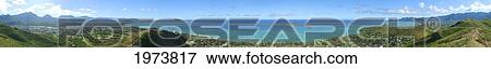 Hawaii, Oahu, View Of Windward Oahu; Panoramic From The Triptych. View Large Photo Image Stock Photo - Hawaii, Oahu, View Of Windward Oahu; Panoramic From The Triptych.. Fotosearch