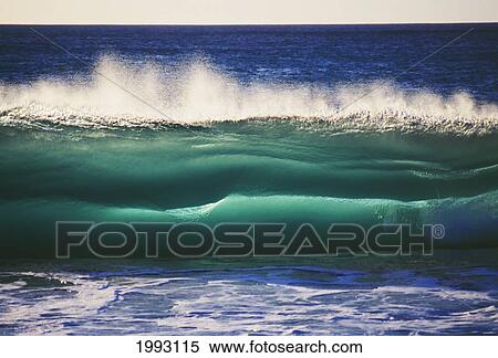 Stock Photography - Hawaii, Oahu, Waves Crashing On The Waianae Coast.. Fotosearch