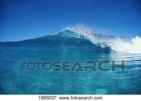 Stock Photo - Hawaii, Perfect Small Turquoise Waves.. Fotosearch