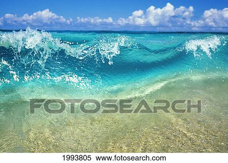 Hawaii, Ripple Of Crystal Clear And Turquoise Water Breaks On Sandy Shore. View Large Photo Image Stock Photography - Hawaii, Ripple Of Crystal Clear And Turquoise Water Breaks On Sandy Shore.. Fotosearch