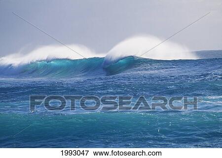 Hawaii, Spectacular Storm Waves Seen From A Distance. View Large Photo Image Stock Photo - Hawaii, Spectacular Storm Waves Seen From A Distance.. Fotosearch