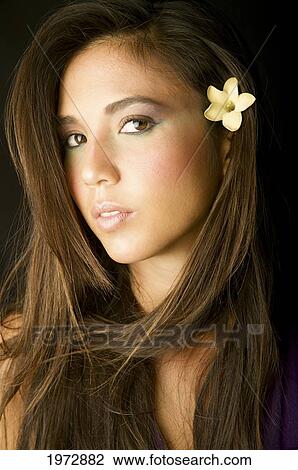 Hawaii, Studio Headshot Of A Beautiful Girl. View Large Photo Image Stock Image - Hawaii, Studio Headshot Of A Beautiful Girl.. Fotosearch