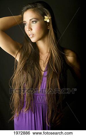 Hawaii, Studio Headshot Of A Beautiful Girl. View Large Photo Image Stock Photograph - Hawaii, Studio Headshot Of A Beautiful Girl.. Fotosearch