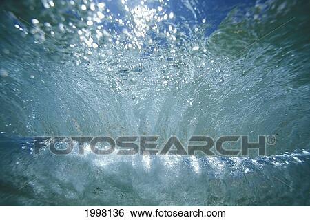 Hawaii, Sunlight Glistening Through A Wave Curl From Underwater. View Large Photo Image Stock Photograph - Hawaii, Sunlight Glistening Through A Wave Curl From Underwater.. Fotosearch