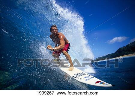 Hawaii, Surfer Close-Up Coming Out Of Wave, Pancho B1362 View Large Photo Image Stock Photo - Hawaii, Surfer Close-Up Coming Out Of Wave, Pancho B1362. Fotosearch
