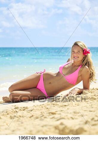 Stock Photo - Hawaii, Teenage Girl On Beach. Fotosearch