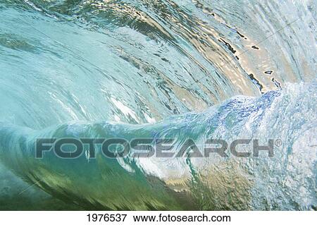 Hawaii, Underwater View Of Wave. View Large Photo Image Stock Photo - Hawaii, Underwater View Of Wave.. Fotosearch