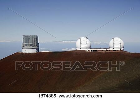Hawaii, United States Of America; Observatories On The Summit Of Mauna Kea Are Perched Above An Inversion Layer, Attaining Clear Skies View Large Photo Image Stock Photography - Hawaii, United States Of America; Observatories On The Summit Of Mauna Kea Are Perched Above An Inversion Layer, Attaining Clear Skies. Fotosearch