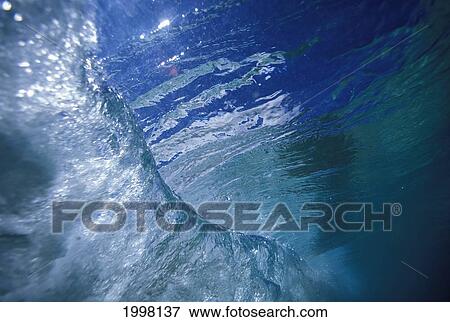 Hawaii, View Of A Wave From Underwater Looking At Surface Down The Curl. View Large Photo Image Stock Photo - Hawaii, View Of A Wave From Underwater Looking At Surface Down The Curl.. Fotosearch