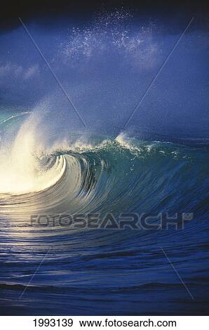 Stock Photo - Hawaii, View Of Wave Curling Over.. Fotosearch