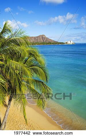 Stock Image - Hawaii Waikiki, View Of Diamond Head.. Fotosearch