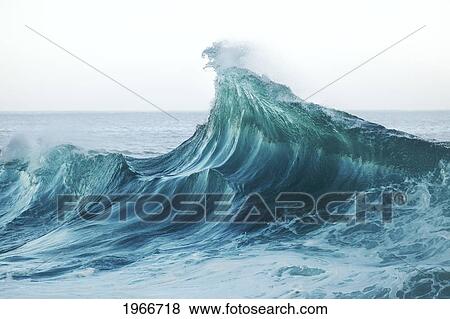 Stock Photo - Hawaii, Wave Breaking In Hawaii.. Fotosearch