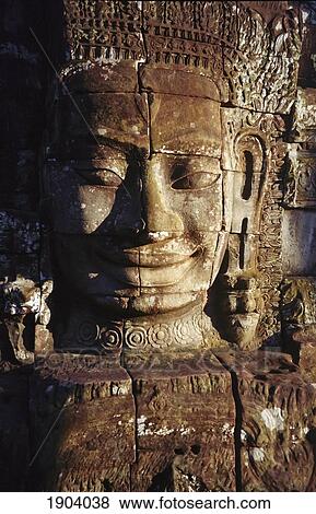 Stock Photo - Head Of Buddha From Bayon Temple, Angkor Wat, Cambodia. Fotosearch