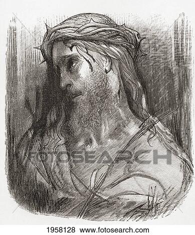 Head Of Christ, After The Original Drawing By Gustave Dore. From Life And Reminiscences Of Gustave Dore, Published 1885. View Large Photo Image Stock Photo - Head Of Christ, After The Original Drawing By Gustave Dore. From Life And Reminiscences Of Gustave Dore, Published 1885.. Fotosearch