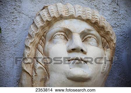 Picture - Head of Julia Domna (wife of Septimius Severus) outside the site museum; Djemila, Algeria. Fotosearch