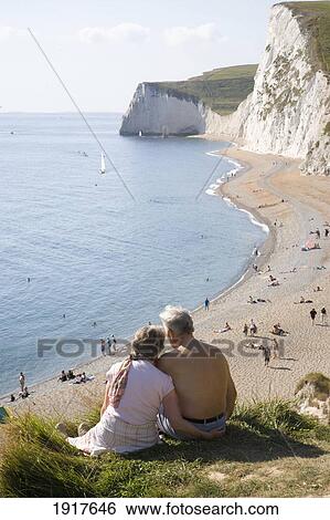 Stock Photograph - Headland Overlooking Durdle Door. Fotosearch