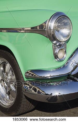 Stock Photograph - Headlight Of 1953 Oldsmobile, San Bernardino, California, Usa. Fotosearch