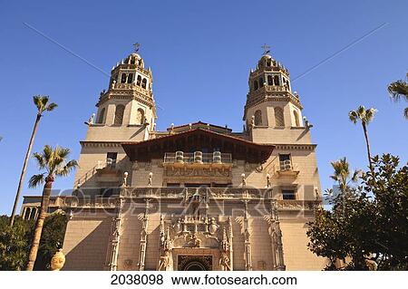 Stock Photo - Hearst Castle A Mediterranean Style Mansion Atop A Hill Near San Simeon; California United States Of America. Fotosearch