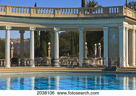 Hearst Castle A Mediterranean Style Mansion Atop A Hill Near San Simeon; California United States Of America View Large Photo Image Stock Photograph - Hearst Castle A Mediterranean Style Mansion Atop A Hill Near San Simeon; California United States Of America. Fotosearch