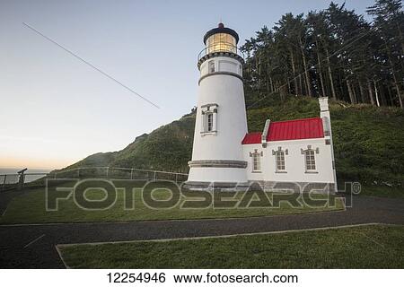 Heceta Head Lighthouse, along the Oregon Coast; Oregon, United States of America View Large Photo Image Stock Photograph - Heceta Head Lighthouse, along the Oregon Coast; Oregon, United States of America. Fotosearch