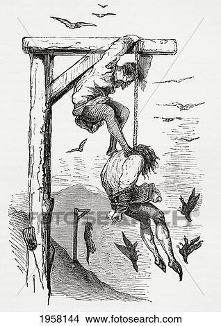 Helping The Hanging Man To Die. After A Drawing By Gustave Dore For Gargantua And Pantagruel From Life And Reminiscences Of Gustave Dore, Published 1885. View Large Photo Image Picture - Helping The Hanging Man To Die. After A Drawing By Gustave Dore For Gargantua And Pantagruel From Life And Reminiscences Of Gustave Dore, Published 1885.. Fotosearch