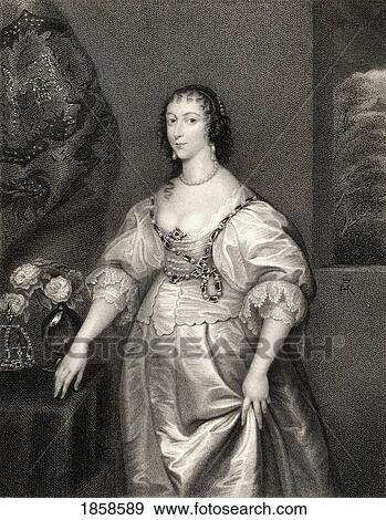 Stock Photo - Henrietta Maria 1609-1669. Daughter Of Henry Iv Of France And Queen Of Charles I. From The Book ÃƒÂ¢Ã¢â€šÂ¬Ã…â€œLodgeÃƒÂ¢Ã¢â€šÂ¬Ã¢â€žÂ¢S British PortraitsÃƒÂ¢Ã¢â€šÂ¬Ã‚Â Published London 1823.. Fotosearch