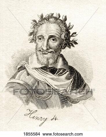 Picture - Henry Iv Aka Henry Of Navarre Or Bourbon 1553-1610 King Of Navarre As Henry Iii 1572-89 First Bourbon King Of France 1589-1610 From The Book Crabbs Historical Dictionary Published 1825. Fotosearch