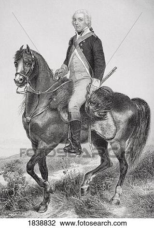 Stock Image - Henry Lee 1756 - 1818. Cavalry Officer In American Revolution. Known As Light Horse Harry. Father Of Robert E. Lee. From Painting By Alonzo Chappel. Fotosearch