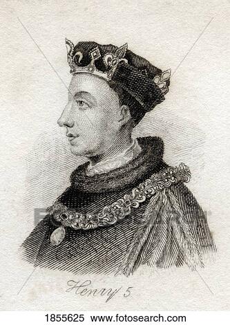 Stock Photography - Henry V King Of England 1387 - 1422 From The Book Crabbs Historical Dictionary Published 1825. Fotosearch