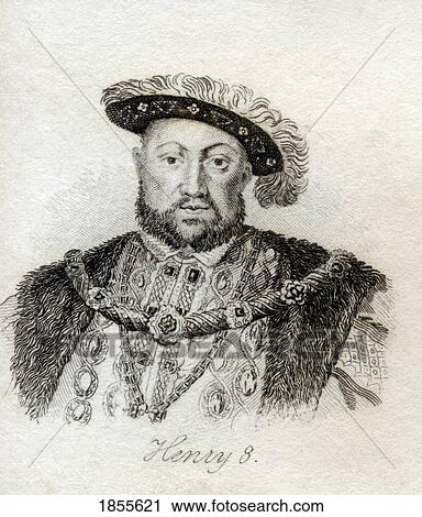 Stock Image - Henry Viii 1491-1547 King Of England From The Book Crabbs Historical Dictionary Published 1825. Fotosearch