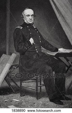 Stock Image - Henry Wager Halleck 1815 - 1872. Union Officer During American Civil War. From Painting By Alonzo Chappel. Fotosearch