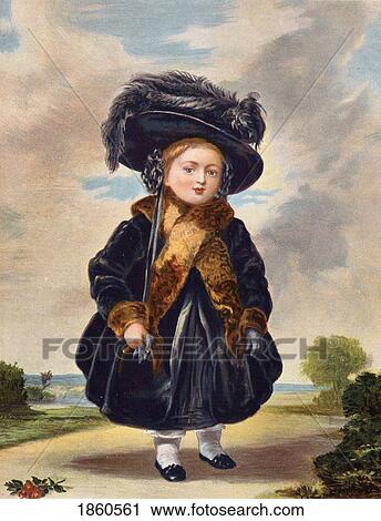 Stock Image - Her Majesty The Queen When Princess Victoria 1819-1901, Aged 4 Years, By S. P. Denning. From The Book V. R. I. Her Life And Empire By The Marquis Of Lorne, K. T. Now His Grace The Duke Of Argyll.. Fotosearch
