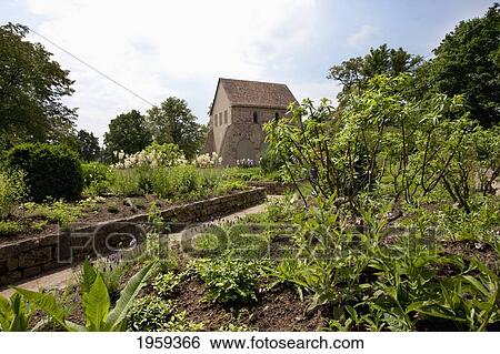 Herb Garden And Remains Of The Abbey Church In Lorsch, Germany View Large Photo Image Stock Photograph - Herb Garden And Remains Of The Abbey Church In Lorsch, Germany. Fotosearch