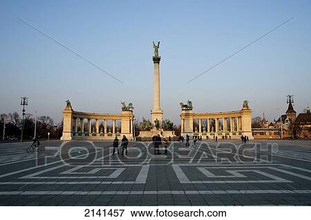 Stock Photo - Heroes Square And Millennium Memorial, Budapest, Hungary. Fotosearch