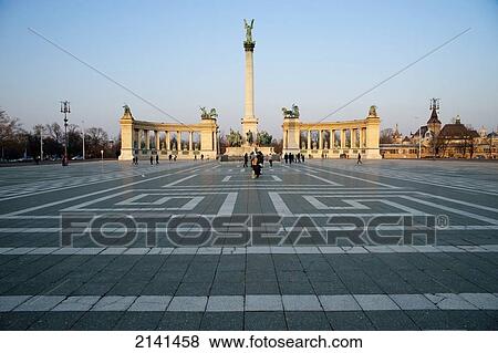 Heroes Square And Millennium Memorial, Budapest, Hungary View Large Photo Image Stock Photo - Heroes Square And Millennium Memorial, Budapest, Hungary. Fotosearch