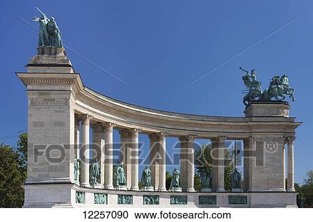 Stock Image - Heroes' Square memorial; Budapest, Hungary. Fotosearch
