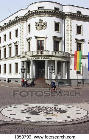 Stock Image - Hessischer Landtag, Wiesbaden, Hessen, Germany. Fotosearch