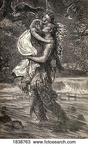 Hiawatha And Minnehaha. Representation Of The Character Created By Henry Wadsworth Longfellow, 1807-1882. American Poet. View Large Photo Image Stock Image - Hiawatha And Minnehaha. Representation Of The Character Created By Henry Wadsworth Longfellow, 1807-1882. American Poet.. Fotosearch