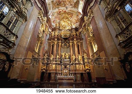 Stock Photography - High Altar of the Abbey Church of Stift Melk Benedictine Monastery, Lower Austria, Austria. Fotosearch