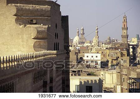 Stock Photo - High Angle View Looking North From Bab Zuwayla Over The City, Cairo, Egypt; Cairo, Egypt. Fotosearch