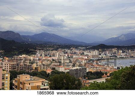 High Angle View Of Ajaccio, Corsica, France View Large Photo Image Stock Photo - High Angle View Of Ajaccio, Corsica, France. Fotosearch