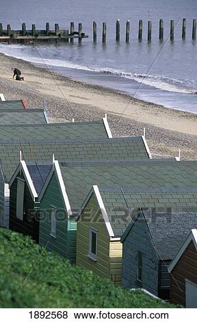 High Angle View Of Beach Huts View Large Photo Image Stock Photo - High Angle View Of Beach Huts. Fotosearch