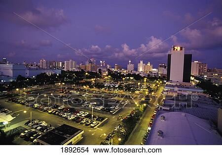 Picture - High Angle View Of Night Cityscape. Fotosearch