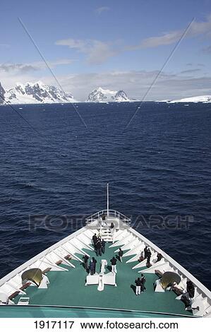 Stock Photo - High Angle View Of Sea From Bow Of Ship. Fotosearch