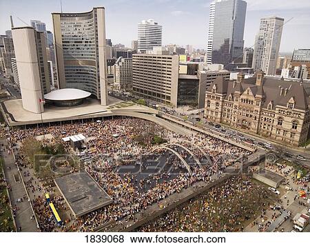 High Angle View On Nathan Phillips Square; Toronto, Ontario, Canada View Large Photo Image Stock Photo - High Angle View On Nathan Phillips Square; Toronto, Ontario, Canada. Fotosearch