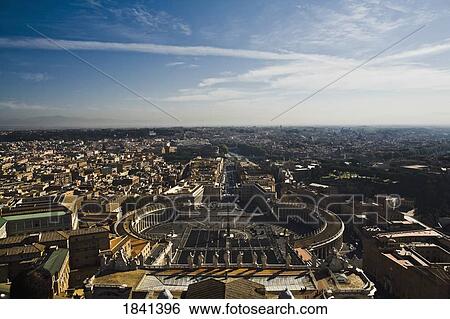 High Angle View Over Saint Peter's Plaza; Vatican City, Italy View Large Photo Image Stock Photograph - High Angle View Over Saint Peter's Plaza; Vatican City, Italy. Fotosearch